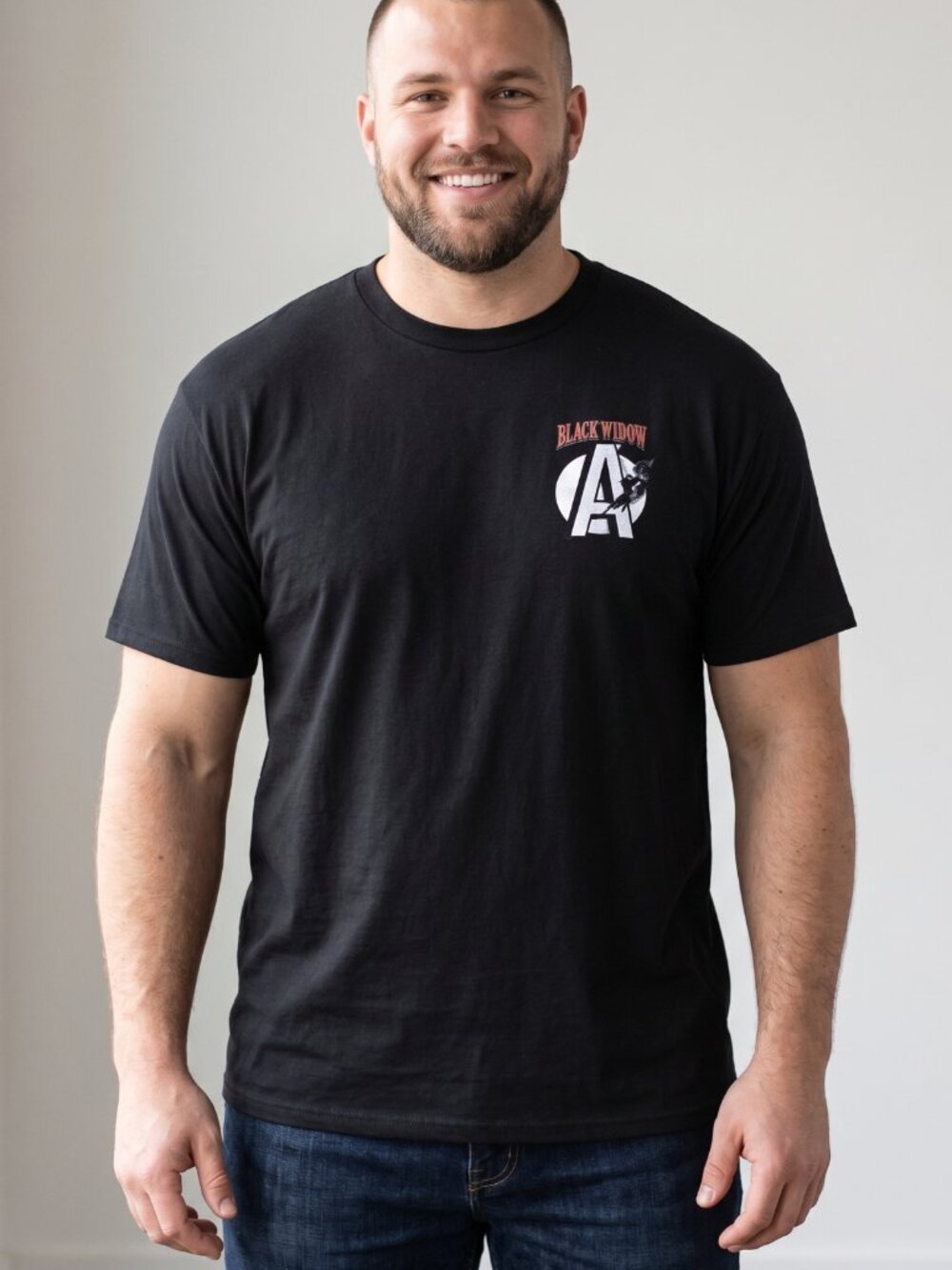NWOT Marvel Mens Black Widow Avengers Logo Graphic T-Shirt Big & Tall Size XLT